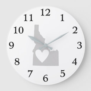 Grande Horloge Ronde Coeur Idaho forme coeur amour Idahoan Adore Idahoe