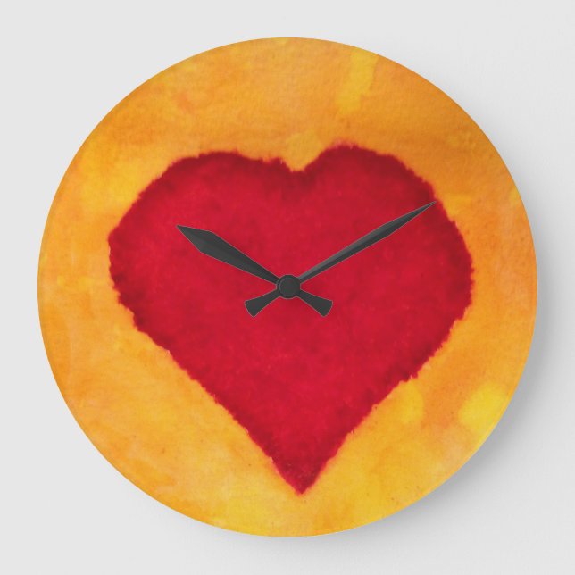 Grande Horloge Ronde Coeur rouge (Recto)