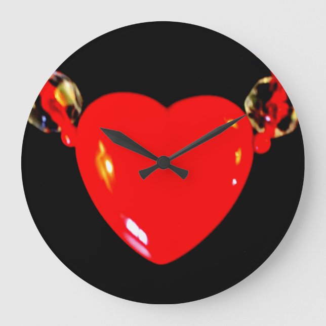 Grande Horloge Ronde Coeur rouge (Recto)