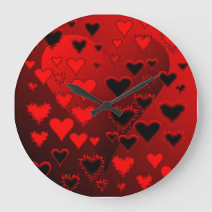 Grande Horloge Ronde Coeurs