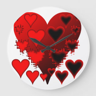 Grande Horloge Ronde Coeurs