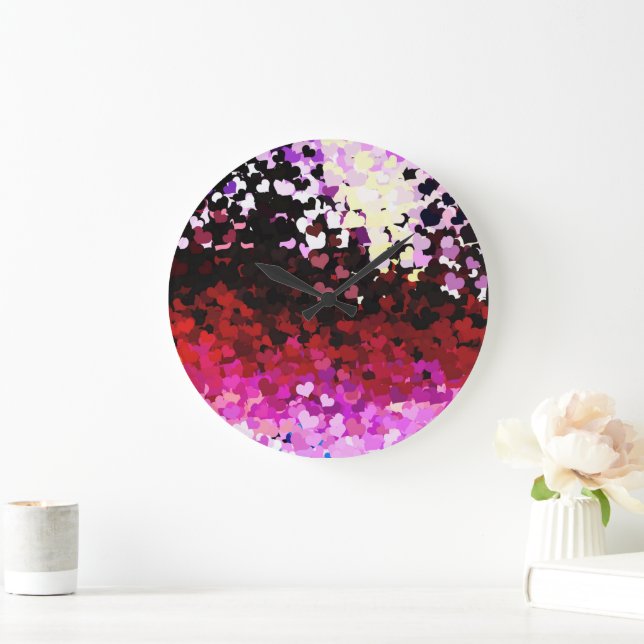 GRANDE HORLOGE RONDE CŒURS (Maison)