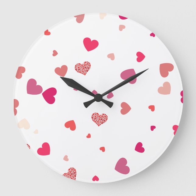 Grande Horloge Ronde Coeurs - amour (Recto)