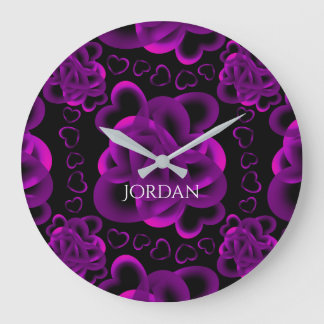 Grande Horloge Ronde Coeurs beaucoup Motif