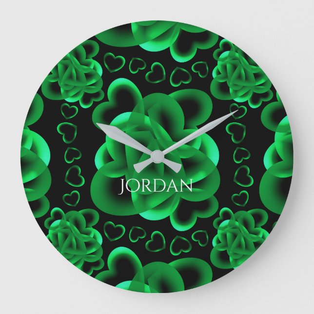 Grande Horloge Ronde Coeurs beaucoup Motif (Recto)