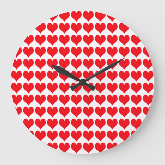 Grande Horloge Ronde Coeurs rouges (Recto)