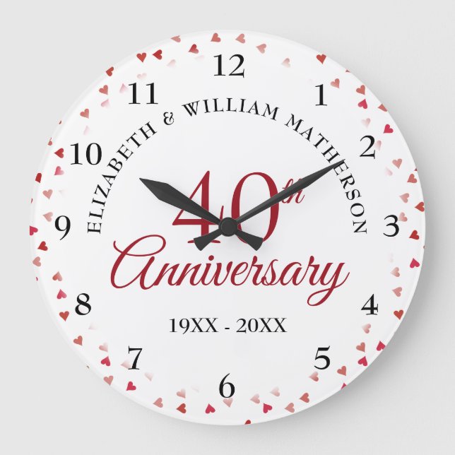 Grande Horloge Ronde Cœurs rubis du 40e anniversaire (Recto)