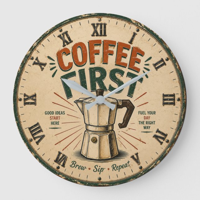 Grande Horloge Ronde Coffee First  (Recto)