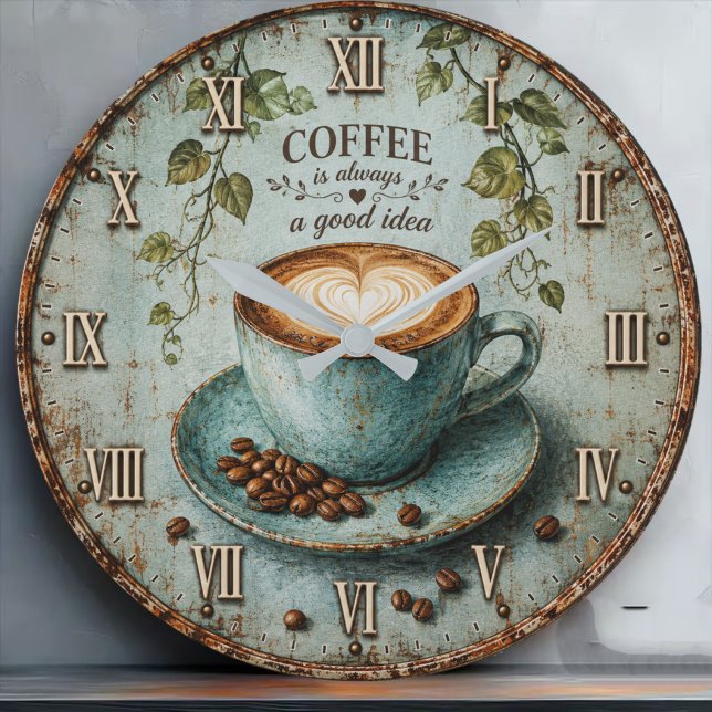Grande Horloge Ronde Coffee Is Always a Good Idea (Créateur téléchargé)