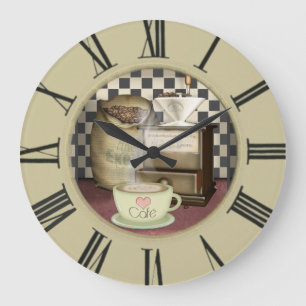 Grande Horloge Ronde Coffee Lover