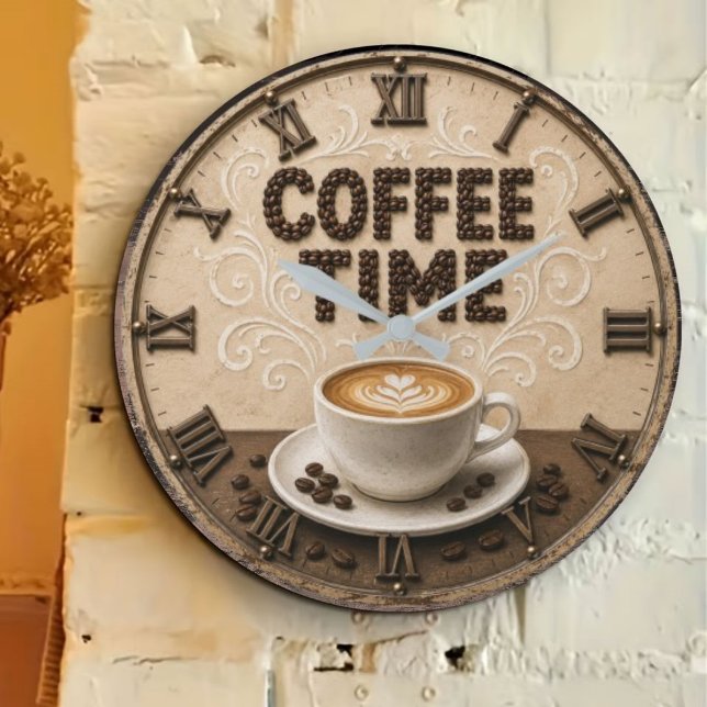 Grande Horloge Ronde Coffee Time  (Créateur téléchargé)