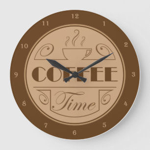 Grande Horloge Ronde Coffee time Acrylic Wall Clock