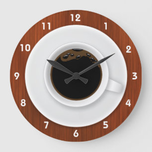 Grande Horloge Ronde Coffee Time Clocks