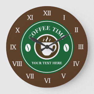 Grande Horloge Ronde Coffee time large wall clock for kitchen cafe shop
