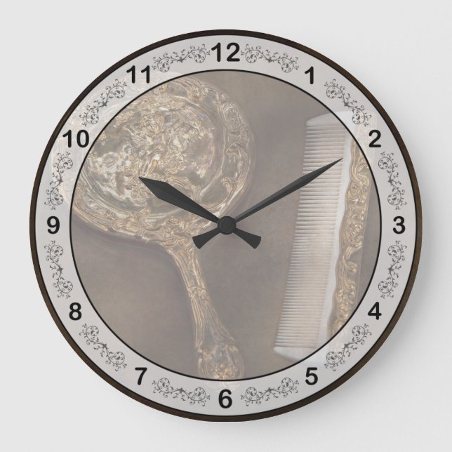 Grande Horloge Ronde Coiffeur - je suis si joli (Recto)