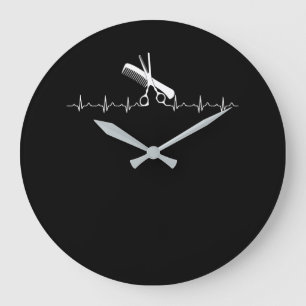 Grande Horloge Ronde Coiffeurs Heartbeat Love Coiffeur