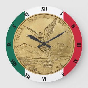 GRANDE HORLOGE RONDE COIN DE LIBERTAINE D'OR