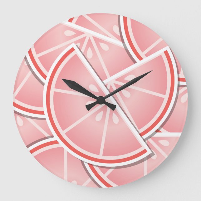 Grande Horloge Ronde Coincés de pamplemousse rose (Recto)