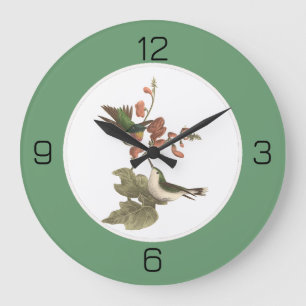 Grande Horloge Ronde Colibri à gorge rubis, anniversaire ou autre