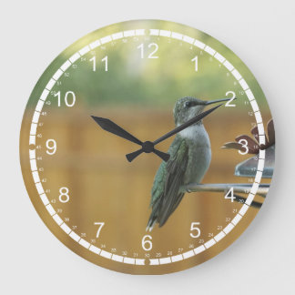 Grande Horloge Ronde Colibri Throated rouge