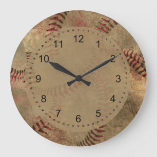 Grande Horloge Ronde Collage de base-ball