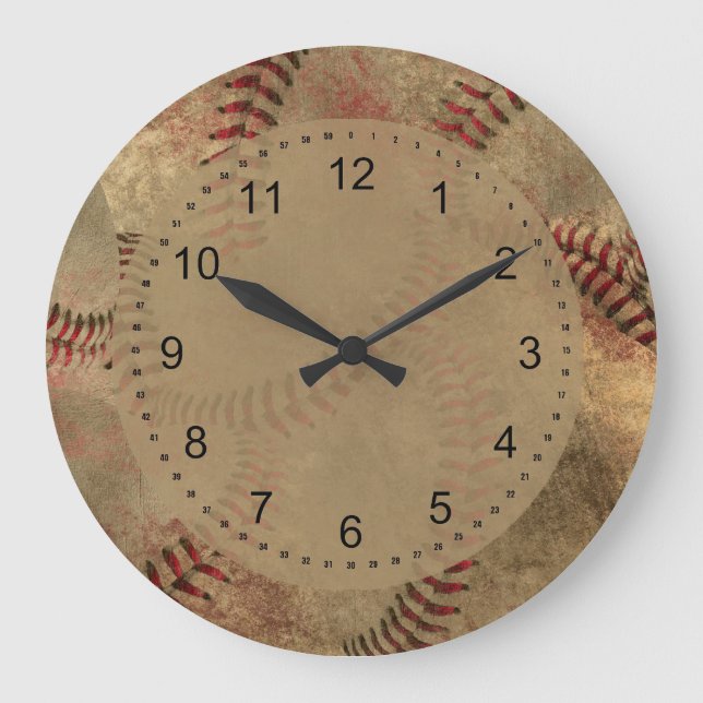 Grande Horloge Ronde Collage de base-ball (Recto)