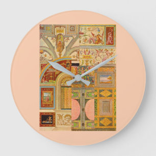 Grande Horloge Ronde collage de motifs italiens baroques