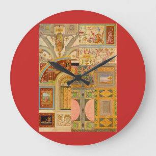 Grande Horloge Ronde collage de motifs italiens baroques
