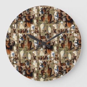 Grande Horloge Ronde Collage photo Alpaca,