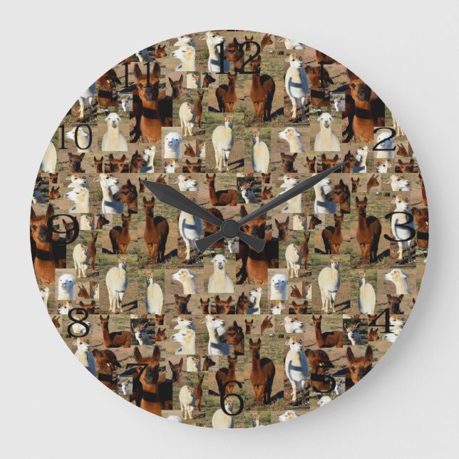 Grande Horloge Ronde Collage photo Alpaca, (Recto)