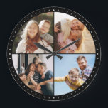 Grande Horloge Ronde Collage photo de famille Instagram moderne personn<br><div class="desc">Simple et moderne Instagram photo collage,  parfait pour 4 souvenirs préférés pour cette horloge murale de gardien dans un design minimaliste. Parfait comme un cadeau pour la famille ou les meilleurs amis,  le réchauffement de la maison,  ou les jeunes mariés.</div>