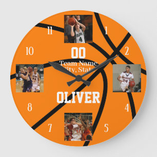Grande Horloge Ronde Collage photo de la balle de basket