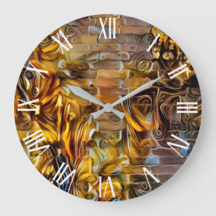 Grande Horloge Ronde Collection d'art Golden Dream