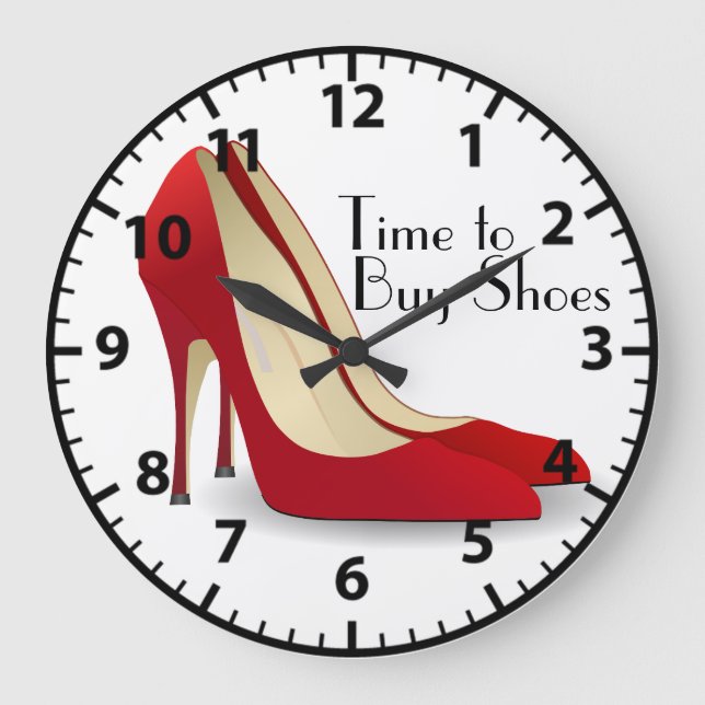 Grande Horloge Ronde Collection de chaussures Red Stiletto Funny Shoe S (Recto)