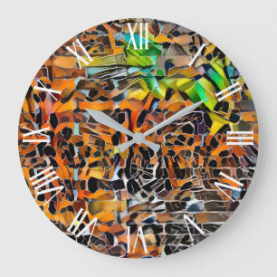 Grande Horloge Ronde Collection d'oeuvres murales de tigre