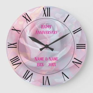 Grande Horloge Ronde Collection Luxe Rose Pâle Menthe Douce Or Moderne