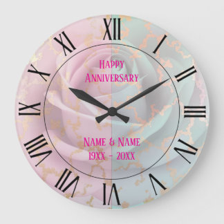 Grande Horloge Ronde Collection Luxe Tendance Rose Pâle Menthe Douce Or
