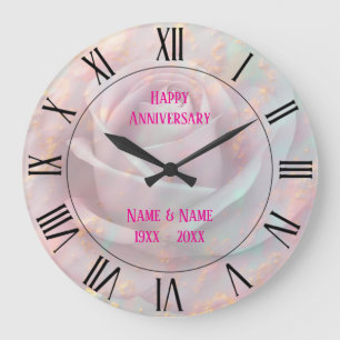 Grande Horloge Ronde Collection Luxe Tendance Rose Pâle Menthe Douce Or