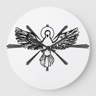 Grande Horloge Ronde Colombe du Saint-Esprit Confirmation Religieuse et