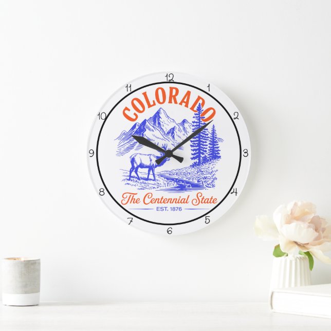 Grande Horloge Ronde Colorado Centennial State Elk (Maison)