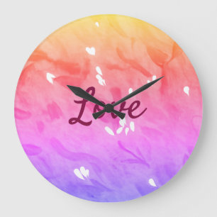 Grande Horloge Ronde Coloré arc-en-ciel amour fierté lgbtq gay motif te