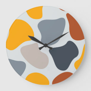 Grande Horloge Ronde Coloré, cool, tendance, bio géométrique moderne
