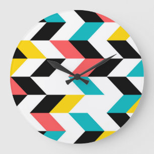 Grande Horloge Ronde Coloré, géométrique, cool, unique, graphique tenda