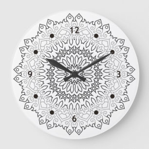 Grande Horloge Ronde Colorez votre propre MANDALA - do-it-yourself Colo