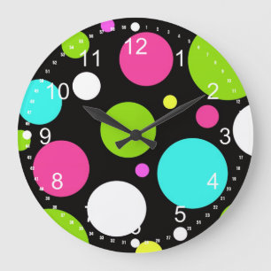 Grande Horloge Ronde Colorful Big Polka