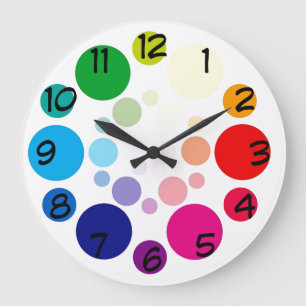 Grande Horloge Ronde Colorful clock for kids or adults