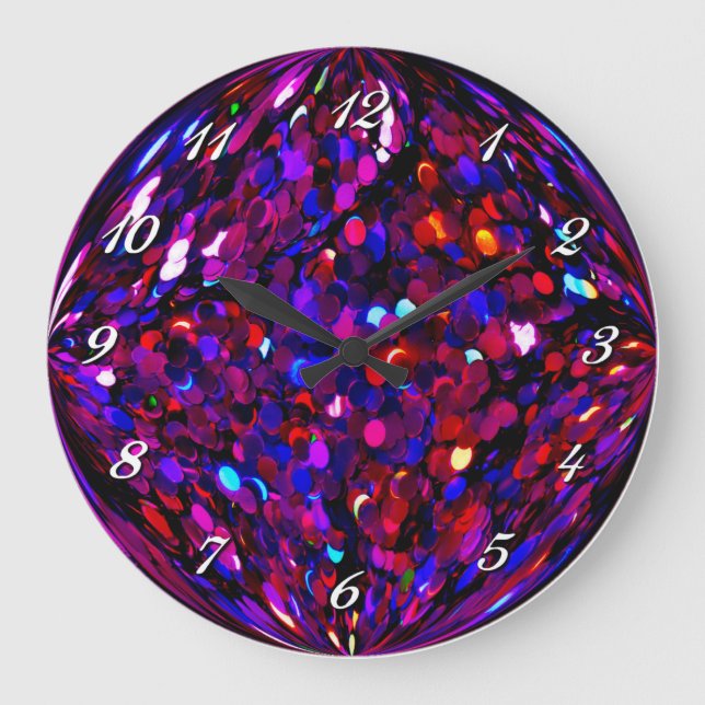 Grande Horloge Ronde Colorful Confetti Ball Wall Clock (Recto)