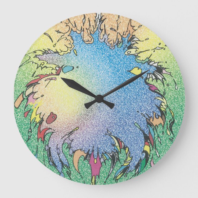 Grande Horloge Ronde Colorful Galaxy Artwork (Recto)