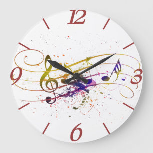 Grande Horloge Ronde Colorful music splatter