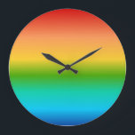 Grande Horloge Ronde Colorful Rainbow color gradient<br><div class="desc">rainbow,  colorful,  multicolor,  multicolore,  gay,  homosexuel,  flag,  gradient,  LGBT,  pretty,  beautiful,  colors,  colourful,  multicolourour,  multicoloured,  homosexuel,  lesbian,  pride,  proud,  bisexuel,  transgenre,  hippy,  hippie,  spectrum,  colours,  bright,  ant,  Happy,  visible,  prisim,  abstract,  red,  orange,  yellow,  green,  roygbiv,  rainbows,  smooth,  contemporain,  stylish,  design,  graphy, </div>